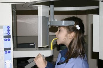 Child taking X-rays