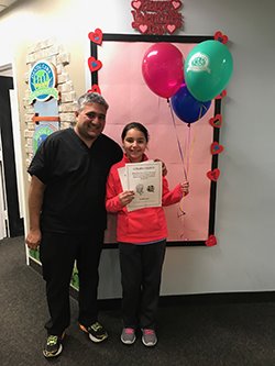 Pediatric dentist Dr. Greenleaf's Monthly Winner