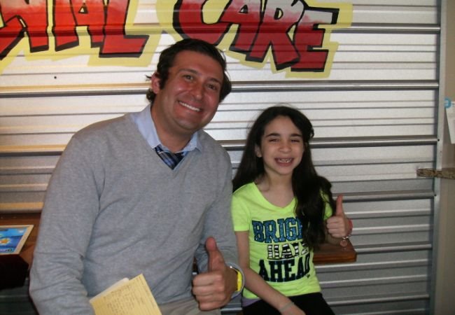 Teen with Dr. Pete at the offices of Dental Care Teens in Stamford, CT